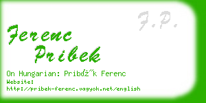 ferenc pribek business card